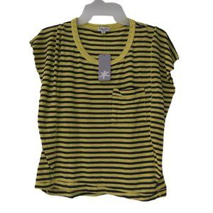 NWT  Splendid Womens Yellow And Black Stripe Angel Wing Tank Top Size M $60 K346